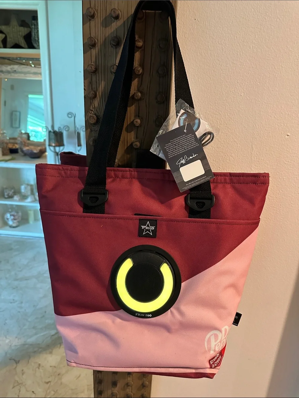 NWT Frío Two-Tone Pink Cooler Bag with Bluetooth speaker